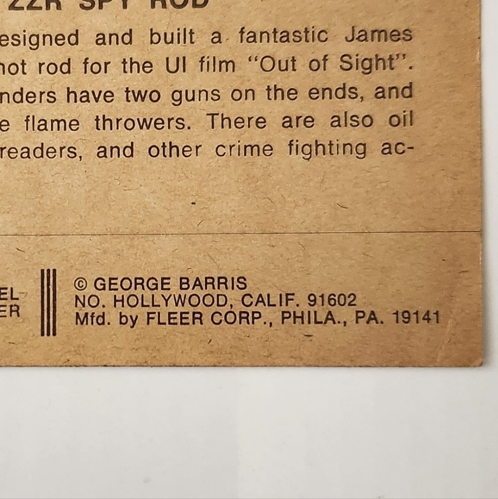 1974/1975 Fleer George Barris Kustom Cars Series 1 ZZR - Spy Rod Sticker Card Vn - Picture 4 of 14